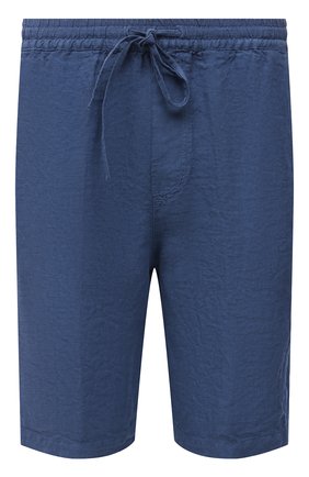 Мужские льняные шорты 120% LINO синего цвета, арт. V0M29CM/0253/000 | Фото 1 (Материал внешний: Лен; Длина Шорты М: Ниже колена; Мужское Кросс-КТ: Шорты-одежда; Принт: Без принта; Стили: Кэжуэл; Случай: Повседневный)