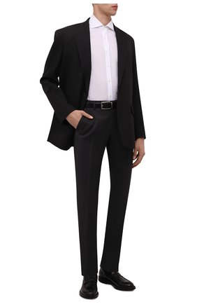 Мужские шерстяные брюки CORNELIANI темно-серого цвета по цене 38200 руб., арт. 894B08-2118563/02 | Фото 2 Мужские шерстяные брюки CORNELIANI темно-серого цвета, арт. 894B08-2118563/02 | Фото 2 (Длина (брюки, джинсы): Стандартные; Материал внешний: Шерсть; Случай: Формальный; Стили: Классический)