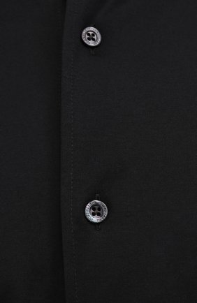Мужская хлопковая рубашка CORNELIANI черного цвета, арт. 89P112-2111214/00 | Фото 5 (Манжеты: На пуговицах; Рукава: Длинные; Рубашки М: Regular Fit; Воротник: Акула; Длина (для топов): Стандартные; Материал внешний: Хлопок; Стили: Классический; Случай: Формальный; Принт: Однотонные)