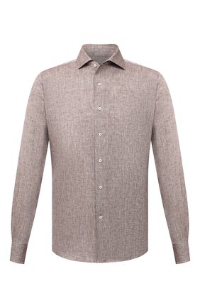 Мужская льняная рубашка CORNELIANI светло-коричневого цвета по цене 23950 руб., арт. 89P156-2111091/00 | Фото 1 Мужская льняная рубашка CORNELIANI светло-коричневого цвета, арт. 89P156-2111091/00 | Фото 1 (Материал внешний: Лен; Длина (для топов): Стандартные; Рукава: Длинные; Случай: Повседневный; Манжеты: На пуговицах; Воротник: Акула; Рубашки М: Regular Fit; Принт: Однотонные; Стили: Кэжуэл)