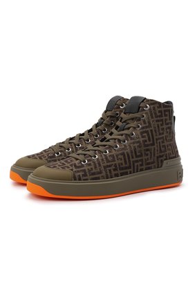 Мужские текстильные кеды b-court BALMAIN хаки цвета по цене 59750 руб., арт. XM1VG290/TCVM | Фото 1 Мужские текстильные кеды b-court BALMAIN хаки цвета, арт. XM1VG290/TCVM | Фото 1 (Материал внутренний: Текстиль, Натуральная кожа; Подошва: Массивная; Материал внешний: Текстиль; Материал утеплителя: Без утеплителя)