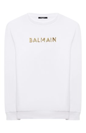Детский хлопковый свитшот BALMAIN белого цвета по цене 23400 руб., арт. 6Q4670 | Фото 1 Детский хлопковый свитшот BALMAIN белого цвета, арт. 6Q4670 | Фото 1 (Материал внешний: Хлопок; Рукава: Длинные; Девочки Кросс-КТ: Свитшот-одежда; Ростовка одежда: 10 - 11 лет | 140 - 146см, 12 лет | 152 см, 13 - 15 лет | 158 см, 16 лет | 164 см, 8 лет | 128 см)