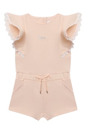 Детский хлопковый комбинезон CHLOÉ бежевого цвета по цене 21250 руб., арт. C04302 | Фото 1 Детский хлопковый комбинезон CHLOÉ бежевого цвета, арт. C04302 | Фото 1