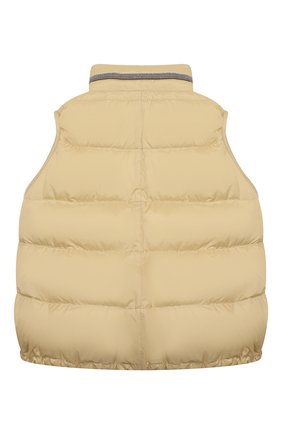 Детский пуховый жилет BRUNELLO CUCINELLI желтого цвета по цене 64050 руб., арт. BH504J014B | Фото 2 Детский пуховый жилет BRUNELLO CUCINELLI желтого цвета, арт. BH504J014B | Фото 2 (Рукава: Короткие; Материал утеплителя: Пух и перо; Материал подклада: Синтетический материал; Материал внешний: Синтетический материал; Девочки Кросс-КТ: Верхняя одежда)