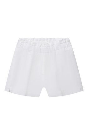 Детские льняные шорты IL GUFO белого цвета, арт. P22PS063L6009/2A-4A | Фото 1 (Материал внешний: Лен; Случай: Повседневный; Ростовка одежда: 18 мес | 86 см, 2 года | 92 см, 3 года | 98 см)