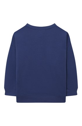 Детский хлопковый свитшот EMPORIO ARMANI синего цвета по цене 18850 руб., арт. 3L4MJ1/3J48Z | Фото 2 Детский хлопковый свитшот EMPORIO ARMANI синего цвета, арт. 3L4MJ1/3J48Z | Фото 2 (Материал внешний: Хлопок; Рукава: Длинные; Мальчики Кросс-КТ: Свитшот-одежда; Ростовка одежда: 10 - 11 лет | 140 - 146см, 13 - 15 лет | 158 см, 16 лет | 164 см, 4 года | 104 см, 5 лет | 110 см, 6 лет | 116 см, 7 лет | 122 см, 8 лет | 128 см)