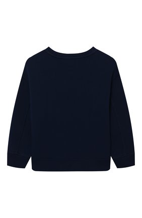 Детский хлопковый свитшот EMPORIO ARMANI темно-синего цвета по цене 17700 руб., арт. 3L4MCB/1JHSZ | Фото 2 Детский хлопковый свитшот EMPORIO ARMANI темно-синего цвета, арт. 3L4MCB/1JHSZ | Фото 2 (Материал внешний: Хлопок; Рукава: Длинные; Мальчики Кросс-КТ: Свитшот-одежда; Ростовка одежда: 10 - 11 лет | 140 - 146см, 13 - 15 лет | 158 см, 16 лет | 164 см, 4 года | 104 см, 5 лет | 110 см, 6 лет | 116 см, 7 лет | 122 см, 8 лет | 128 см)