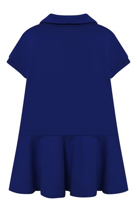 Детское хлопковое платье RALPH LAUREN синего цвета, арт. 312856371 | Фото 2 (Материал внешний: Хлопок; Рукава: Короткие)