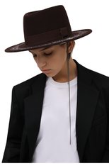 Женская шляпа drop brown COCOSHNICK HEADDRESS коричневого цвета, арт. dropbrown | Фото 2 (Материал: Текстиль, Шерсть)
