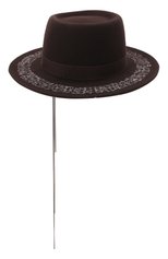 Женская шляпа drop brown COCOSHNICK HEADDRESS коричневого цвета, арт. dropbrown | Фото 3 (Материал: Текстиль, Шерсть)