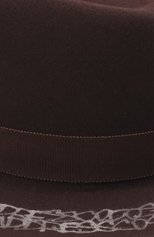 Женская шляпа drop brown COCOSHNICK HEADDRESS коричневого цвета, арт. dropbrown | Фото 4 (Материал: Текстиль, Шерсть)