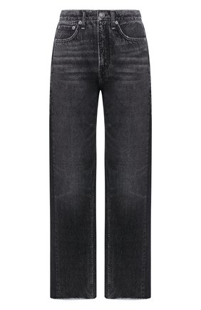 Женские джинсы RAG&BONE черного цвета, арт. WCW21F7007C107 | Фото 1 (Материал внешний: Хлопок, Деним; Длина (брюки, джинсы): Стандартные; Стили: Гранж; Кросс-КТ: Деним; Силуэт Ж (брюки и джинсы): Широкие)
