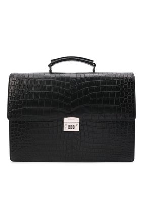 Мужской портфель из кожи крокодила KITON черного цвета по цене 2480000 руб., арт. UBWALLN00730/CP0R | Фото 1 Мужской портфель из кожи крокодила KITON черного цвета, арт. UBWALLN00730/CP0R | Фото 1 (Размер: large; Материал: Экзотическая кожа)