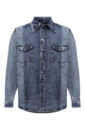 Мужская джинсовая рубашка DOLCE & GABBANA синего цвета по цене 109500 руб., арт. G5IH1D/G8EU6 | Фото 1 Мужская джинсовая рубашка DOLCE & GABBANA синего цвета, арт. G5IH1D/G8EU6 | Фото 1 (Рукава: Длинные; Материал внешний: Хлопок, Деним; Длина (для топов): Стандартные; Кросс-КТ: Деним; Случай: Повседневный; Манжеты: На кнопках; Воротник: Кент; Принт: Однотонные; Стили: Кэжуэл)
