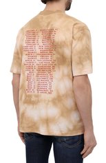 Мужская хлопковая футболка DIESEL бежевого цвета, арт. A03793/0EFAT | Фото 4 (Рукава: Короткие; Длина (для топов): Стандартные; Стили: Гранж; Принт: С принтом; Материал внешний: Хлопок)