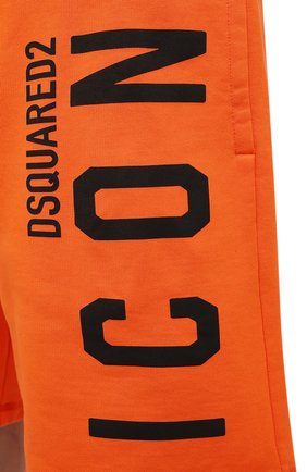 Мужские хлопковые шорты DSQUARED2 оранжевого цвета, арт. S79MU0029/S25516 | Фото 5 (Длина Шорты М: До колена; Случай: Повседневный; Стили: Гранж; Принт: С принтом; Материал внешний: Хлопок)