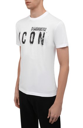 Мужская белая хлопковая футболка icon DSQUARED2 — купить в интернет ...