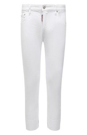Мужские джинсы DSQUARED2 белого цвета, арт. S74LB1031/S30733 | Фото 1 (Материал внешний: Хлопок, Деним; Длина (брюки, джинсы): Укороченные; Кросс-КТ: Деним; Силуэт М (брюки): Прямые; Стили: Кэжуэл)