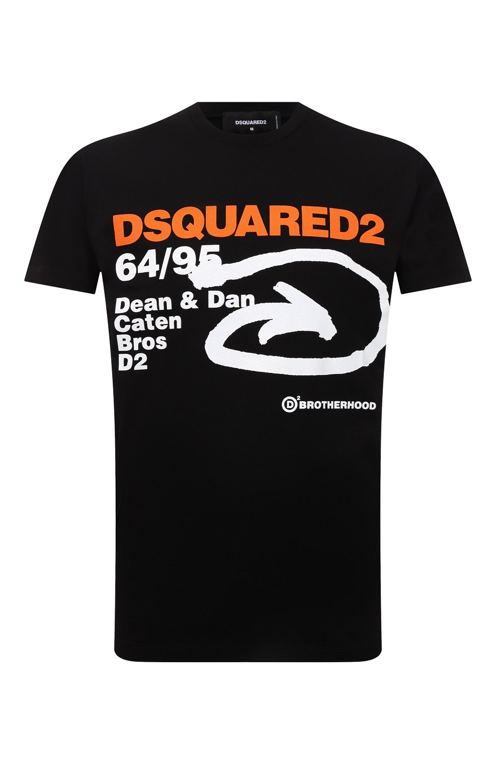 Мужская хлопковая футболка DSQUARED2 черного цвета, арт. S74GD0990/S23009 | Фото 1 (Рукава: Короткие; Длина (для топов): Стандартные; Стили: Гранж; Принт: С принтом; Материал внешний: Хлопок)