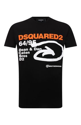 Мужская хлопковая футболка DSQUARED2 черного цвета, арт. S74GD0990/S23009 | Фото 1 (Материал внешний: Хлопок; Рукава: Короткие; Длина (для топов): Стандартные; Принт: С принтом; Стили: Гранж)