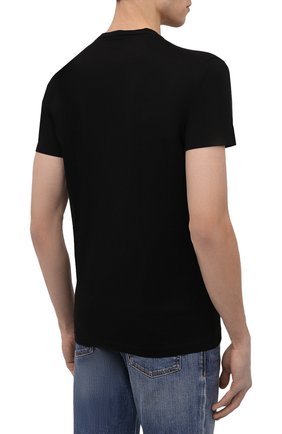 Мужская хлопковая футболка DSQUARED2 черного цвета, арт. S74GD0990/S23009 | Фото 4 (Рукава: Короткие; Длина (для топов): Стандартные; Стили: Гранж; Принт: С принтом; Материал внешний: Хлопок)