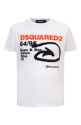 Мужская хлопковая футболка DSQUARED2 белого цвета по цене 23100 руб., арт. S74GD0990/S23009 | Фото 1 Мужская хлопковая футболка DSQUARED2 белого цвета, арт. S74GD0990/S23009 | Фото 1 (Длина (для топов): Стандартные; Материал внешний: Хлопок; Рукава: Короткие; Принт: С принтом; Стили: Гранж)