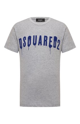 Мужская футболка из хлопка и вискозы DSQUARED2 серого цвета по цене 23100 руб., арт. S74GD0988/S22146 | Фото 1 Мужская футболка из хлопка и вискозы DSQUARED2 серого цвета, арт. S74GD0988/S22146 | Фото 1 (Материал внешний: Хлопок; Длина (для топов): Стандартные; Рукава: Короткие; Принт: С принтом; Стили: Гранж)