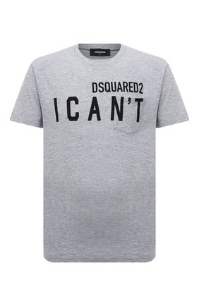 Мужская футболка из хлопка и вискозы DSQUARED2 серого цвета по цене 25450 руб., арт. S74GD0977/S22146 | Фото 1 Мужская футболка из хлопка и вискозы DSQUARED2 серого цвета, арт. S74GD0977/S22146 | Фото 1 (Длина (для топов): Стандартные; Материал внешний: Хлопок; Рукава: Короткие; Принт: С принтом; Стили: Гранж)