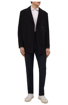 Мужские шерстяные брюки GIVENCHY темно-синего цвета по цене 84050 руб., арт. BM50TJ108W | Фото 2 Мужские шерстяные брюки GIVENCHY темно-синего цвета, арт. BM50TJ108W | Фото 2 (Материал подклада: Синтетический материал; Материал внешний: Шерсть; Длина (брюки, джинсы): Стандартные; Случай: Повседневный; Стили: Минимализм)