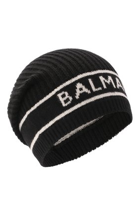 Мужская шапка из шерсти и кашемира BALMAIN черного цвета, арт. XH1XC010/KB50 | Фото 1 (Материал: Кашемир, Шерсть, Текстиль; Кросс-КТ: Трикотаж)
