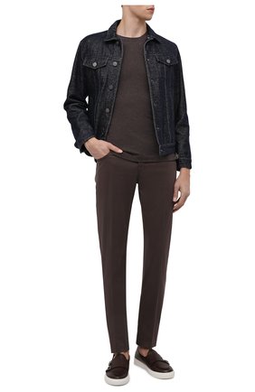 Мужские хлопковые брюки KITON коричневого цвета, арт. UPNJSJ0751A | Фото 2 (Материал внешний: Хлопок; Длина (брюки, джинсы): Стандартные; Случай: Повседневный; Стили: Кэжуэл)