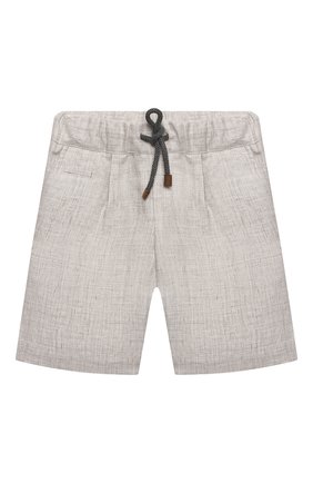 Детские льняные шорты BRUNELLO CUCINELLI кремвого цвета по цене 32400 руб., арт. BH238P902C | Фото 1 Детские льняные шорты BRUNELLO CUCINELLI кремвого цвета, арт. BH238P902C | Фото 1 (Материал внешний: Лен; Ростовка одежда: 12 лет | 152 см)