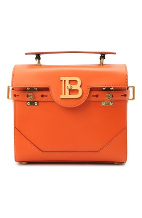 Женская сумка buzz 23 BALMAIN оранжевого цвета, арт. XN1DB526/LPRS | Фото 1 (Ремень/цепочка: На ремешке; Материал: Натуральная кожа; Размер: small; Сумки-технические: Сумки top-handle)