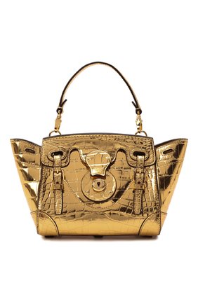Женская сумка ricky 18 из кожи аллигатора RALPH LAUREN золотого цвета по цене 8325000 тенге, арт. 435867906/AMIS | Фото 1 Женская сумка ricky 18 из кожи аллигатора RALPH LAUREN золотого цвета, арт. 435867906/AMIS | Фото 1 (Ремень/цепочка: На ремешке; Материал: Экзотическая кожа; Размер: medium; Сумки-технические: Сумки top-handle; Женское Кросс-КТ: Вечерняя сумка)