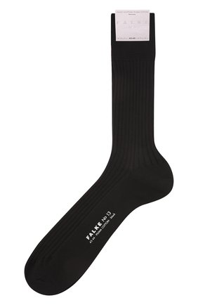 Мужские хлопковые носки FALKE черного цвета, арт. 14669. | Фото 1 (Материал внешний: Хлопок; Кросс-КТ: бельё)