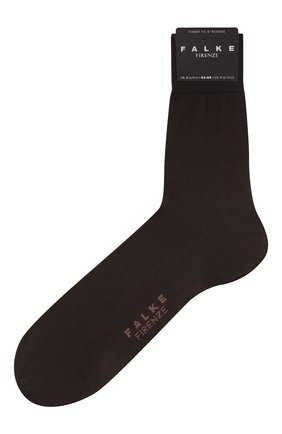 Мужские хлопковые носки FALKE темно-коричневого цвета, арт. 14684. | Фото 1 (Материал внешний: Хлопок; Кросс-КТ: бельё)
