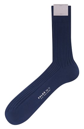 Мужские хлопковые носки FALKE синего цвета, арт. 14669. | Фото 1 (Материал внешний: Хлопок; Кросс-КТ: бельё)