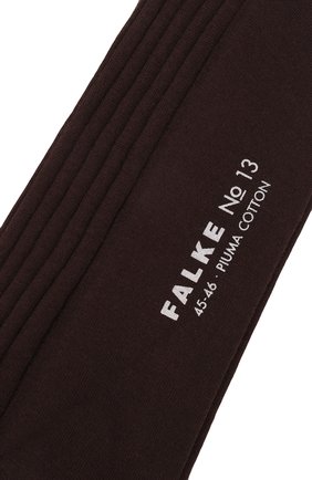 Мужские хлопковые носки FALKE темно-коричневого цвета, арт. 14669. | Фото 2 (Материал внешний: Хлопок; Кросс-КТ: бельё)