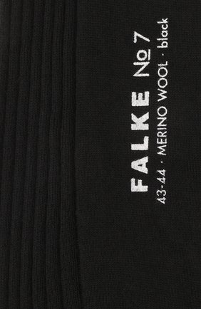 Мужские шерстяные носки FALKE черного цвета, арт. 14449. | Фото 2 (Материал внешний: Шерсть; Кросс-КТ: бельё)