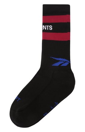 Мужские хлопковые носки VETEMENTS черного цвета по цене 9590 руб., арт. UE52S0100B 3006/M | Фото 1 Мужские хлопковые носки VETEMENTS черного цвета, арт. UE52S0100B 3006/M | Фото 1 (Материал внешний: Хлопок; Кросс-КТ: бельё)