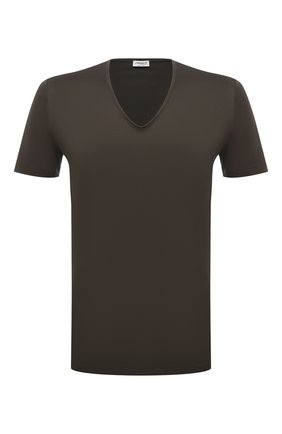 Мужская хлопковая футболка ZIMMERLI хаки цвета по цене 12950 руб., арт. 286-1442 | Фото 1 Мужская хлопковая футболка ZIMMERLI хаки цвета, арт. 286-1442 | Фото 1 (Длина (для топов): Стандартные; Рукава: Короткие; Материал внешний: Хлопок; Кросс-КТ: домашняя одежда)