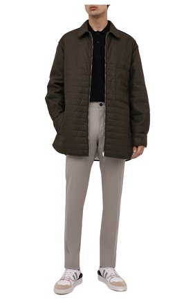 Мужские хлопковые брюки ERMENEGILDO ZEGNA серого цвета, арт. UWI17/TR00 | Фото 2 (Длина (брюки, джинсы): Стандартные; Случай: Повседневный; Материал внешний: Хлопок; Стили: Кэжуэл)