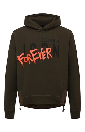 Мужской хлопковое худи DSQUARED2 хаки цвета по цене 49600 руб., арт. S79GU0060/S25516 | Фото 1 Мужской хлопковое худи DSQUARED2 хаки цвета, арт. S79GU0060/S25516 | Фото 1 (Длина (для топов): Стандартные; Материал внешний: Хлопок; Рукава: Длинные; Мужское Кросс-КТ: Худи-одежда; Принт: С принтом; Стили: Милитари)