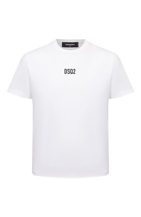 Мужская хлопковая футболка DSQUARED2 белого цвета, арт. S74GD0997/S23009 | Фото 1 (Материал внешний: Хлопок; Рукава: Короткие; Длина (для топов): Стандартные; Принт: С принтом; Стили: Гранж)