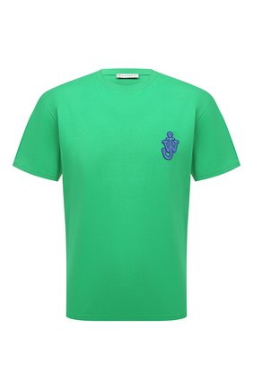 Мужская хлопковая футболка JW ANDERSON зеленого цвета, арт. JT0061 PG0772 | Фото 1 (Длина (для топов): Стандартные; Рукава: Короткие; Материал внешний: Хлопок; Принт: С принтом; Стили: Кэжуэл)