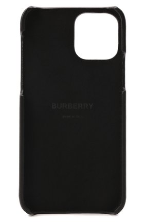 Кожаный чехол для iphone 12 pro BURBERRY черного цвета, арт. 8049354 | Фото 2 (Материал: Натуральная кожа)