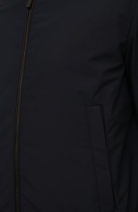 Мужской бомбер ERMENEGILDO ZEGNA темно-синего цвета, арт. UWT35/W108B | Фото 5 (Кросс-КТ: Куртка; Рукава: Длинные; Принт: Без принта; Материал внешний: Синтетический материал; Материал подклада: Синтетический материал; Длина (верхняя одежда): Короткие; Стили: Кэжуэл)