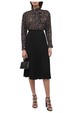 Женская плиссированная юбка REDVALENTINO черного цвета по цене 49600 руб., арт. XR3RAH25/69N | Фото 2 Женская плиссированная юбка REDVALENTINO черного цвета, арт. XR3RAH25/69N | Фото 2 (Материал внешний: Синтетический материал; Стили: Гламурный; Женское Кросс-КТ: Юбка-одежда, юбка-плиссе; Длина Ж (юбки, платья, шорты): До колена)