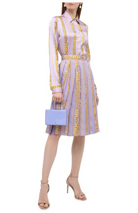 Женская плиссированная юбка VERSACE сиреневого цвета по цене 116000 руб., арт. 1004343/1A02866 | Фото 2 Женская плиссированная юбка VERSACE сиреневого цвета, арт. 1004343/1A02866 | Фото 2 (Материал внешний: Синтетический материал; Длина Ж (юбки, платья, шорты): До колена; Стили: Романтичный; Женское Кросс-КТ: Юбка-одежда, юбка-плиссе)