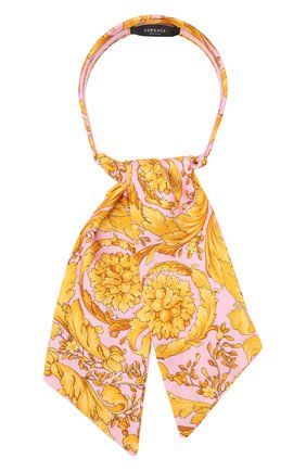Женский ободок для волос VERSACE светло-розового цвета по цене 24200 руб., арт. 1003728/A232999 | Фото 1 Женский ободок для волос VERSACE светло-розового цвета, арт. 1003728/A232999 | Фото 1 (Материал: Текстиль, Шелк)